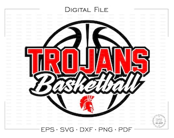 Basketball svg, Trojan Basketball, Trojan, Trojans, Basketball, svg, dxf, eps, png, pdf, sublimation, cut file, htv, vector, digital
