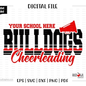 Cheerleader svg, Bulldog Cheerleader, Bulldog, Bulldogs, Cheer, Cheerleader, Cheerleading, svg, dxf, eps, png, pdf, sublimation, cut file