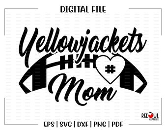 Yellow Jacket Football Mom svg, Yellowjacket, Football svg, Mom, Yellow Jacket, Yellow Jackets, Football,svg,dxf,eps,png,pdf,sublimation