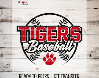 Tigers Baseball DTF, Ready To Press, Tigers DTF, Softball, Custom DTF Transfer, Heat Transfer, Direct To Film