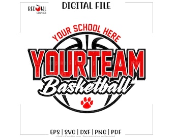Custom, Personalized, Basketball svg, Basketball, Team, Mascot, svg, dxf, eps, png, pdf, sublimation