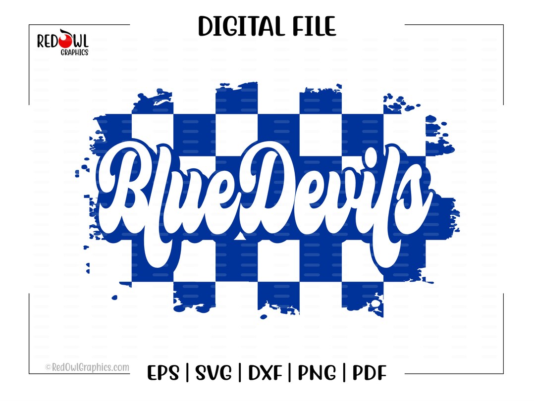 Blue Devil Svg, Blue Devils Svg, Blue Devil,retro, Checker, Devil, Svg ...