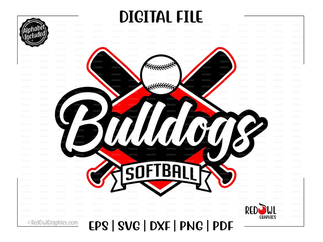 Softball Svg, Bulldog Softball Svg, Bulldog, Bulldogs, Softball