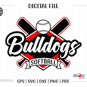 Softball svg, Bulldogge Softball svg, Bulldogge, Bulldoggen, Softball, Bulldogge Softball, svg, dxf, eps, png, pdf, Sublimation, geschnittene Datei, htv
