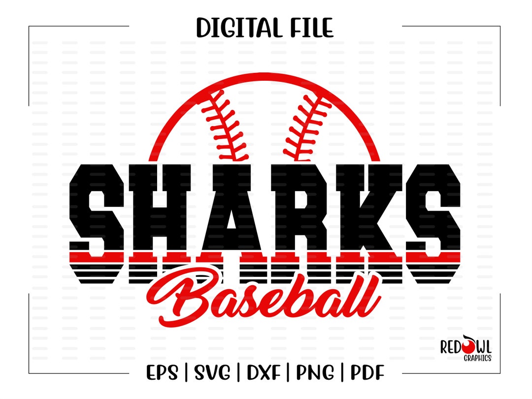 Shark Baseball Svg, Baseball Svg, Shark Baseball, Shark, Baseball ...