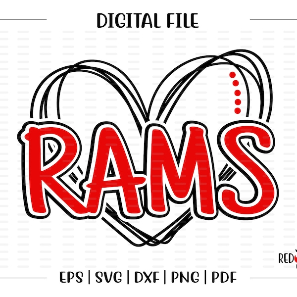 Ram svg, Rams svg, Heart, Love, Ram, Rams, svg, dxf, eps, png, pdf, sublimation, cut file, htv, vector, digital, clipart, design, image