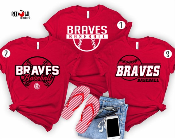 Braves Baseball T-shirt Personalized Braves Shirt Braves 