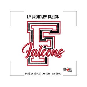 Falcon, Falcons, Embroidery Design, Mascot, School, Falcon Embroidery, Embroidery, Machine, Design, dst, xxx, pes, exp, jef, vip, sew