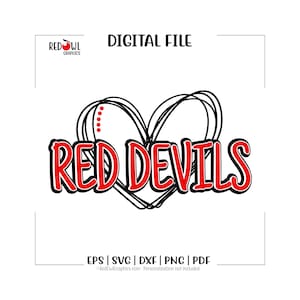 Red Devil svg, Devils svg, Red Devil, Red Devils, Devil, Heart, Love, svg, dxf, eps, png, pdf, sublimation, cut file, htv, vector, digital