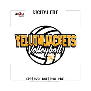 Volleyball svg, yellowjackets, yellowjacket, yellow, jacket, Volleyball, svg, dxf, eps, png, pdf,sublimation, cut file, htv, vector, digital