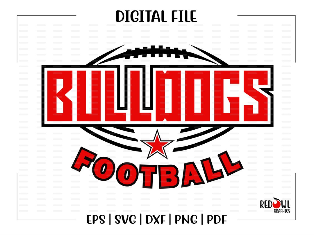 Football Svg, Bulldog Football Svg, Bulldog, Bulldogs, Football