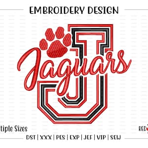 Jaguar, Jaguars, Paw, Embroidery Design, Mascot, School, Jaguar Embroidery, Embroidery, Machine, Design, dst, xxx, pes, exp, jef, vip, sew