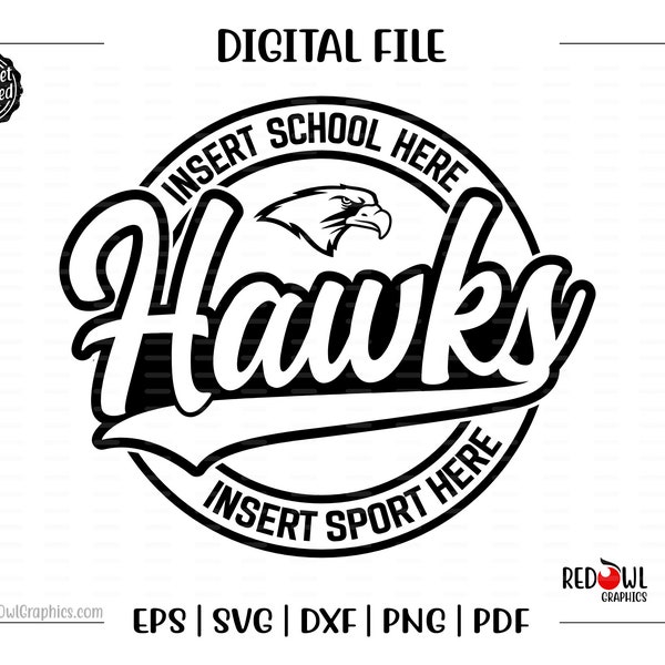 Hawk svg, Hawks svg, Hawk, svg, dxf, eps, png, pdf, sublimation, cut file, htv, vector, digital, design, clipart, mascot,mom,dad,coach