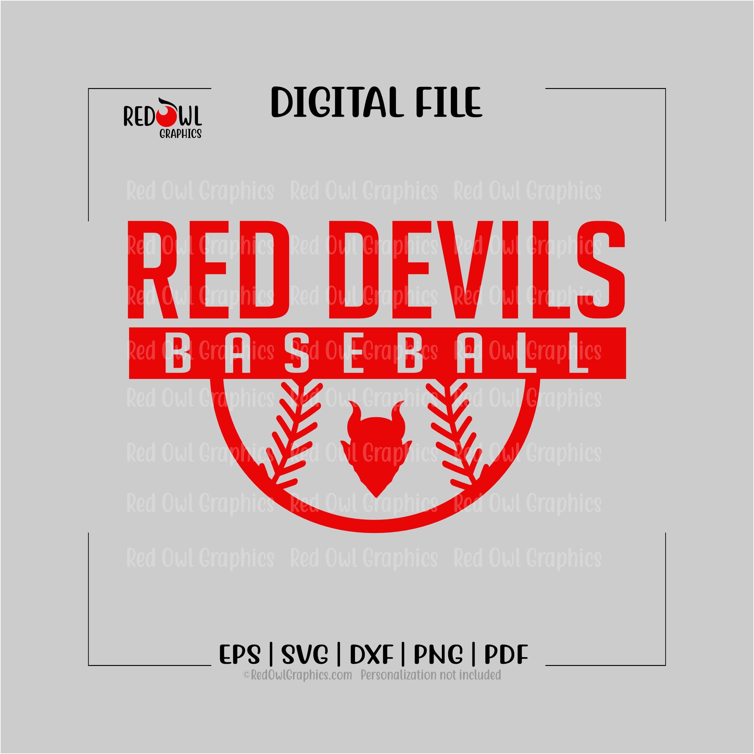 Baseball Svg, Red Devil Baseball Svg, Red Devil, Baseball, Svg, Dxf ...