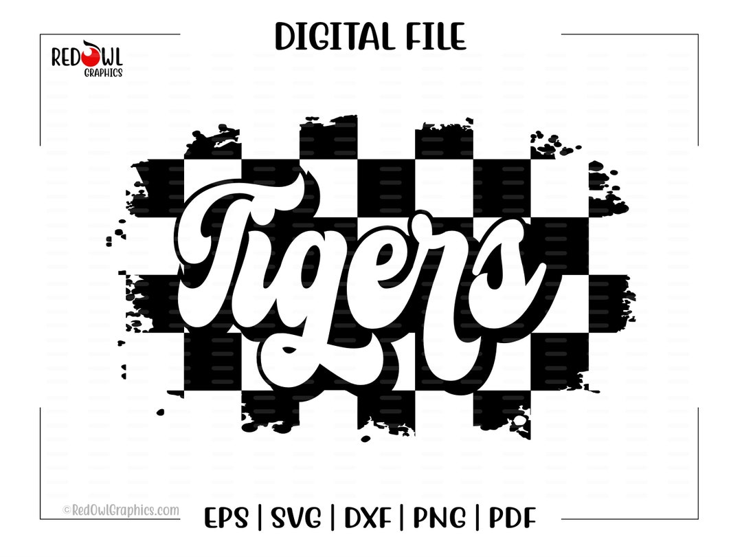 Tiger Svg, Tigers Svg, Tiger, Tigers, Retro, Checker, Mascot, School ...