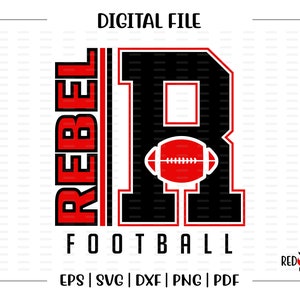 Football svg, Rebel Football svg, Rebel, Rebels, Football, svg, dxf, eps, png, pdf, sublimation, image, design, clipart