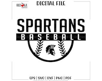 Baseball svg, Spartan Baseball svg, Spartan, Spartans, Baseball, svg, dxf, eps, png, pdf, sublimation, cut file, htv, vector,digital,clipart