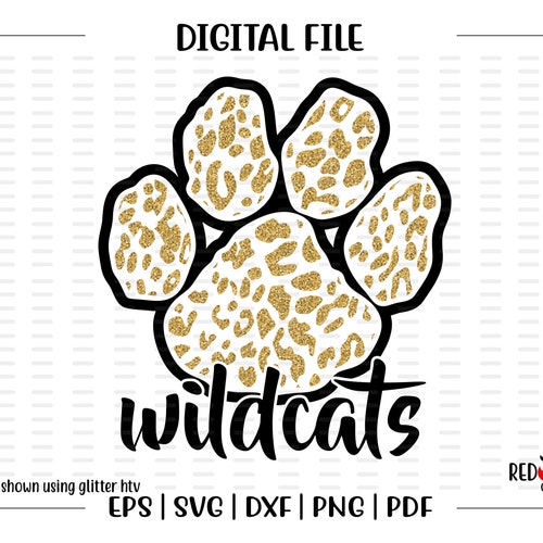 Wildcats Paw Svg Vintage Design Wildcat School Spirit Png - Etsy