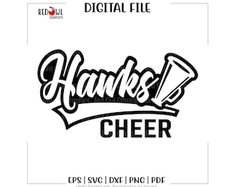 Cheerleading svg, Hawk Cheerleading, Hawk, Hawks, Cheer, Cheerleader, Cheerleading, svg, dxf, eps, png, pdf, sublimation, cut file