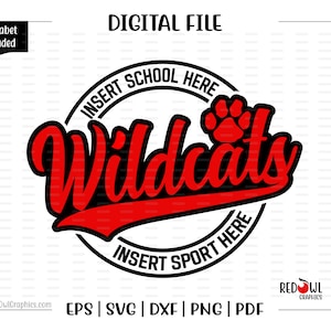 Wildcat svg, Wildcats svg, Wildcat, Wildcats, Mascot, football, basketball svg, dxf, eps, png, pdf, sublimation, cut file, clipart, design
