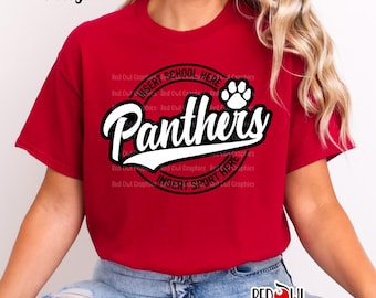 Panthers Shirt, Personalized Panther T-Shirt, Custom, Sweatshirt, Hoodie, Team Mascot, School Spirit, Sport, Coach, Teacher