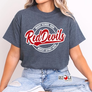 Red Devils Shirt, Red Devil T-Shirt, Devil, T-Shirt, Sweatshirt, Hoodie, Hooded, Crewneck, Teacher, Sister, Brother, Mom, Dad, Coach
