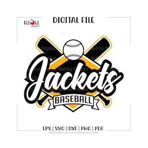 Baseball svg, Jackets Baseball, Yellow Jacket, baseball, jackets, yellowjackets, svg, dxf, eps, png, pdf, sublimation, cut file, htv, vector