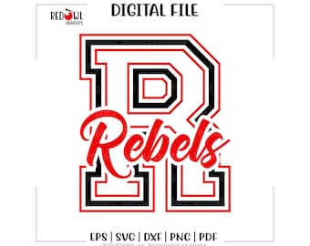Rebel svg, Rebels svg, Rebel, Rebels, clipart, Team, Mascot, School, svg, dxf, eps, png, pdf, sublimation, cut file, htv