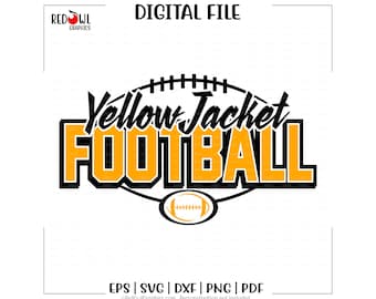 Yellow Jacket Football svg, Yellowjacket, Yellow Jacket, Yellow Jackets, Football, svg, dxf, eps, png, pdf, sublimation