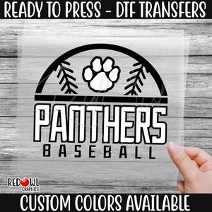 Ready To Press, Panther, Baseball, Softball, Panthers, Paw, Custom DTF Transfer Heat Transfer,Panthers DTF, Panthers Transfer,Direct To Film