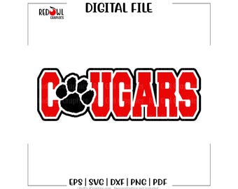 Cougar svg, Cougars svg, Cougar, Cougars, Clipart, Mascot, School, svg, dxf, eps, png, pdf, sublimation, cut file, htv, vector, digital