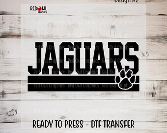 Jaguars DTF Transfer, Ready To Press, Personalized, Heat Transfer, Team Mascot, School Spirit, Teacher, Coach, Mom, Dad