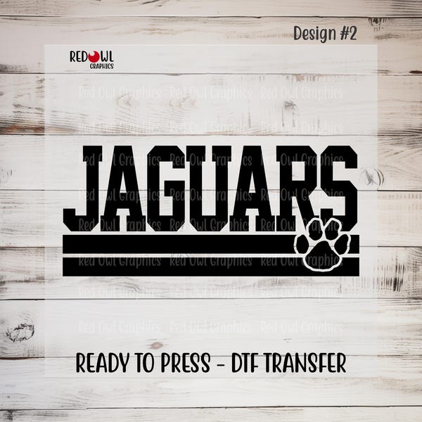 Jaguars DTF Transfer, Ready To Press, Personalized, Heat Transfer, Team Mascot, School Spirit, Teacher, Coach, Mom, Dad