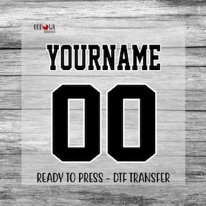 Name DTF, Any Team, Name, Number, Ready To Press, DTF, Custom dtf Transfer, Heat Transfer, DTF, Bulldogs Transfer, Direct To Film