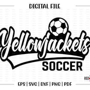 Yellow Jacket Soccer svg, Yellowjacket, Soccer svg, Yellow Jacket, Yellow Jackets, Soccer, svg, dxf, eps, png, pdf, sublimation, clipart image 2