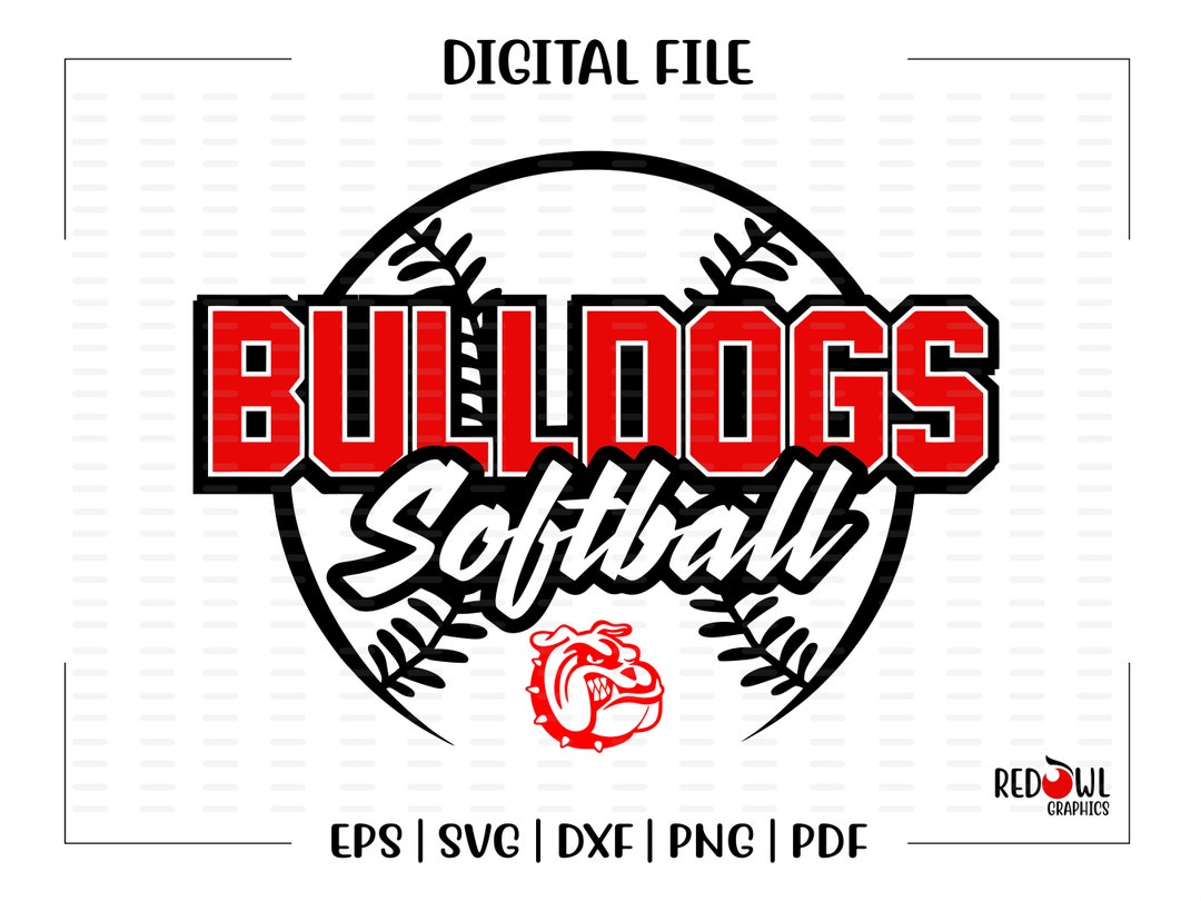 Softball Svg, Bulldog Softball Svg, Bulldog, Bulldogs, Softball