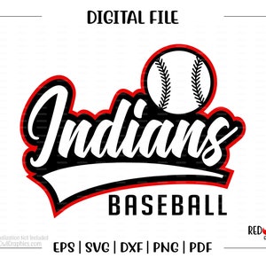 Baseball svg, Indian Baseball svg, Indian, Indians, Baseball, svg, dxf, eps, png, pdf, sublimation, cut file, htv, vector, digital