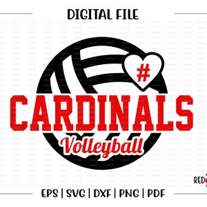 Volleyball svg, Cardinal Volleyball svg, Cardinal, Cardinals, Volleyball,svg,dxf, eps, png, pdf, sublimation, cut file, htv, vector, digital