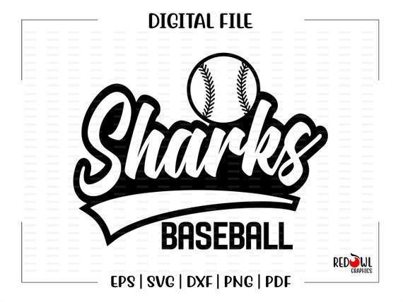 Shark Baseball Svg Baseball Svg Shark Baseball Shark - Etsy