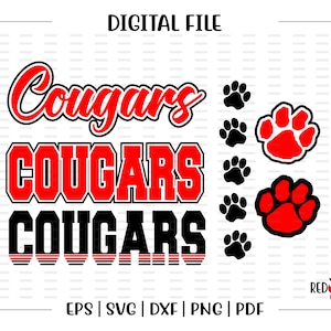 Cougar svg, Cougars svg, Cougar, Cougars, Clipart, Mascot, School, svg, dxf, eps, png, pdf, sublimation, cut file, htv, vector, digital