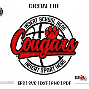 Basketball svg, Cougar svg, Cougar, Basketball, svg, dxf, eps, png, pdf, sublimation, cut file, htv, vector, digital, design, Mom, Dad,Coach