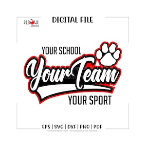 Custom, Personalized, Script, Tail, Sport, Athletic, School, Team, Mascot, svg, dxf, eps, png, pdf, sublimation