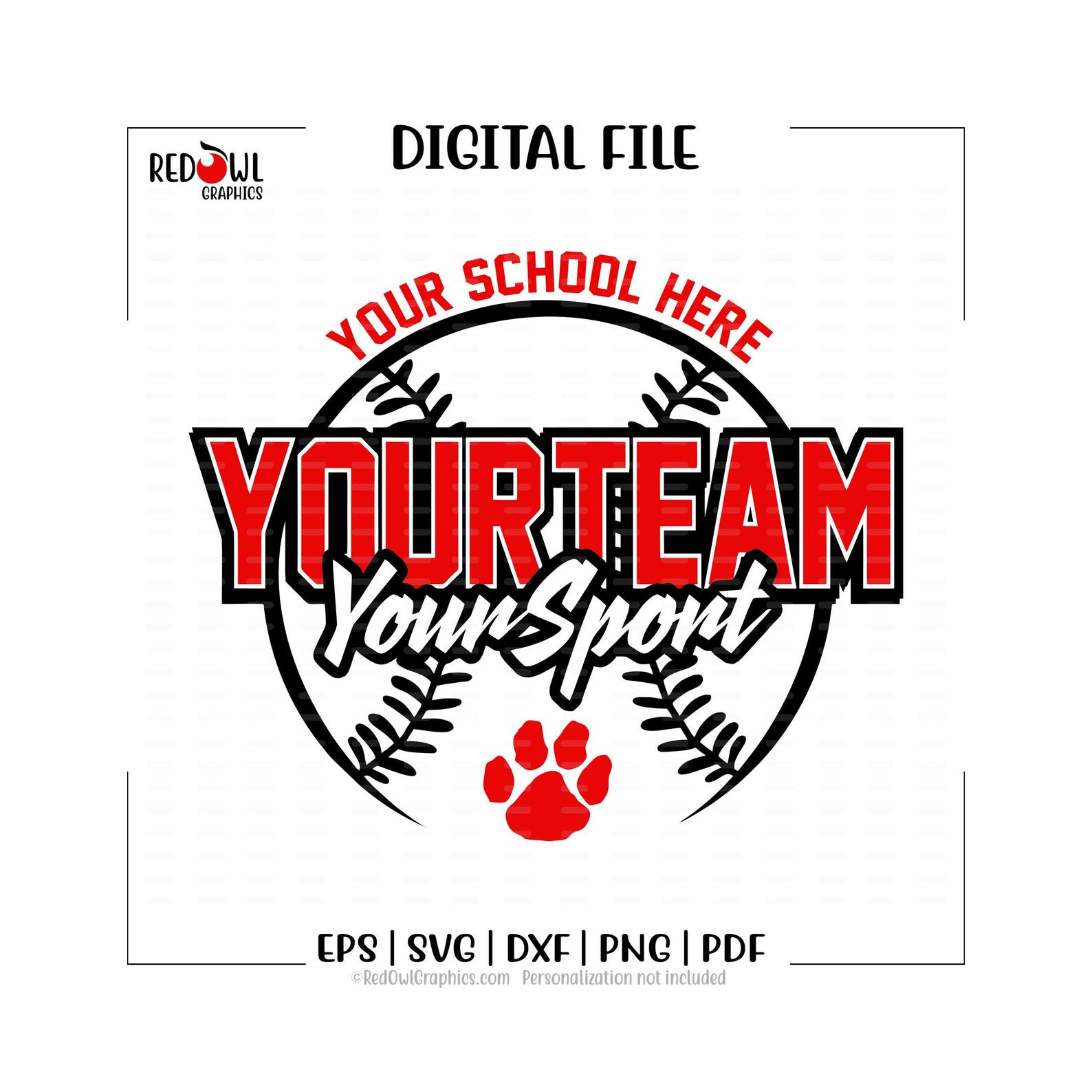 Baseball Svg, Custom, Personalized, Baseball, School, Team, Mascot, Svg ...