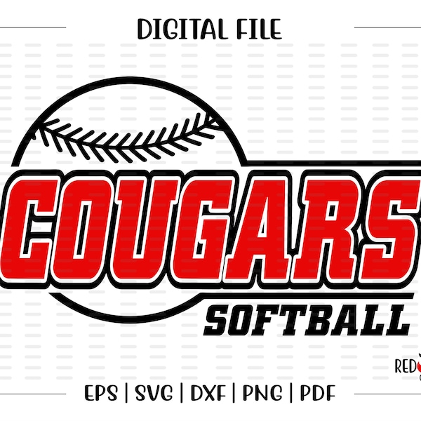 Softball svg, Cougar Softball svg, Cougar, Cougars, Softball, svg, dxf, eps, png, pdf, sublimation, cut file, htv, vector, digital