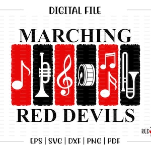 Marching Band svg, Red Devil Band svg, Red Devil, Band, Marschieren, Marschieren, Teufel, svg, dxf, eps, png, pdf, Sublimation, geschnitten Datei, Clipart