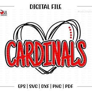 Cardinal svg, Cardinals svg, Cardinal, Cardinals, Heart, Love, Mascot, School, svg, dxf, eps, png, pdf, sublimation, cut file, htv