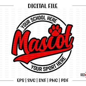 Custom, Personalized, School, Team, Mascot, svg, dxf, eps, png, pdf, sublimation, clipart, custom text, design