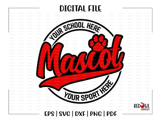 Custom School Mascot Graphic Iron On Transfer (Personalized)
