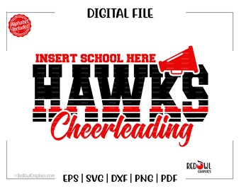 Cheerleading svg, Hawk Cheerleading, Hawk, Hawks, Cheer, Cheerleader, Cheerleading, svg, dxf, eps, png, pdf, sublimation, cut file