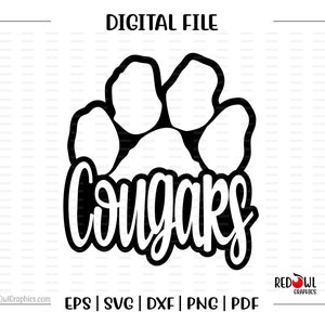 Cougar svg, Cougars svg, Cougar, Cougars, Clipart, Mascot, School, svg, dxf, eps, png, pdf, sublimation, cut file, htv, vector, digital